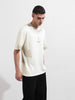 Men's Cream Relaxed Fit Graphic Street Wear T-Shirt