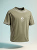 Men's Green Relaxed Fit Graphic Printed 240 GSM Street Wear T-Shirt