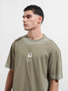 Men's Green Relaxed Fit Graphic Street Wear T-Shirt
