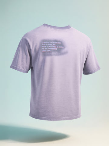Men's Purple Relaxed Fit Graphic Printed 240 GSM Street Wear T-Shirt