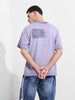 Men's Purple Relaxed Fit Graphic Street Wear T-Shirt
