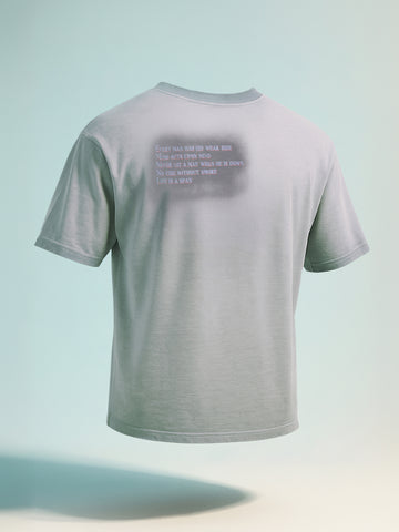 Men's Grey Relaxed Fit Graphic Printed 240 GSM Street Wear T-Shirt