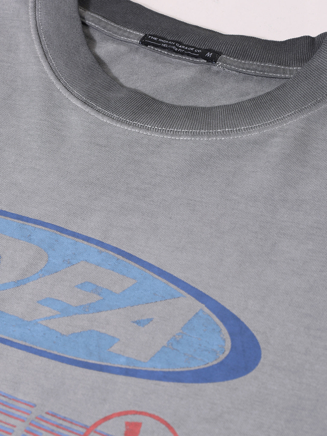 Men's Grey Relaxed Fit Graphic Street Wear T-Shirt