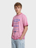 Men's Pink Relaxed Fit Graphic Printed 240 GSM Street Wear T-Shirt