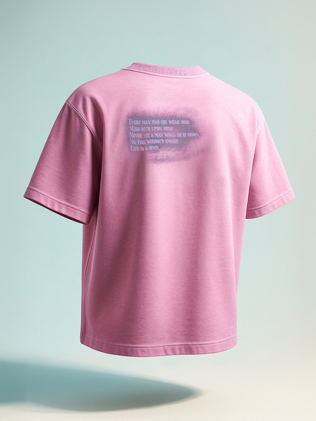 Men's Pink Relaxed Fit Graphic Printed 240 GSM Street Wear T-Shirt
