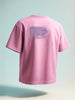 Men's Pink Relaxed Fit Graphic Printed 240 GSM Street Wear T-Shirt