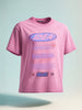 Men's Pink Relaxed Fit Graphic Printed 240 GSM Street Wear T-Shirt