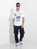 Men's White Relaxed Fit Graphic Street Wear T-Shirt