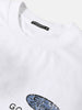 Men's White Relaxed Fit Graphic Street Wear T-Shirt