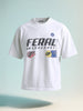 Men's White Relaxed Fit Graphic Printed 240 GSM Street Wear T-Shirt
