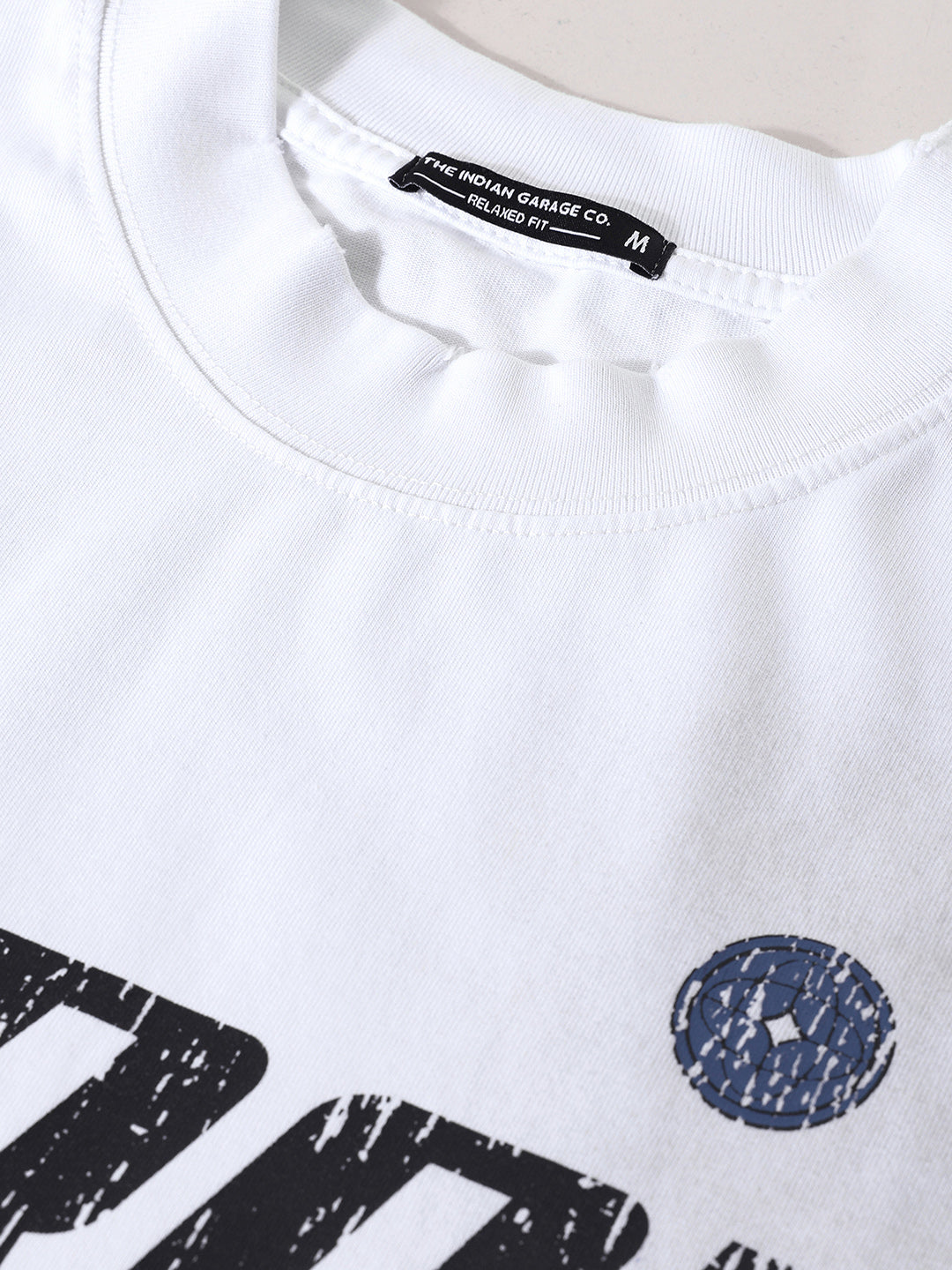 Men's White Relaxed Fit Graphic Street Wear T-Shirt