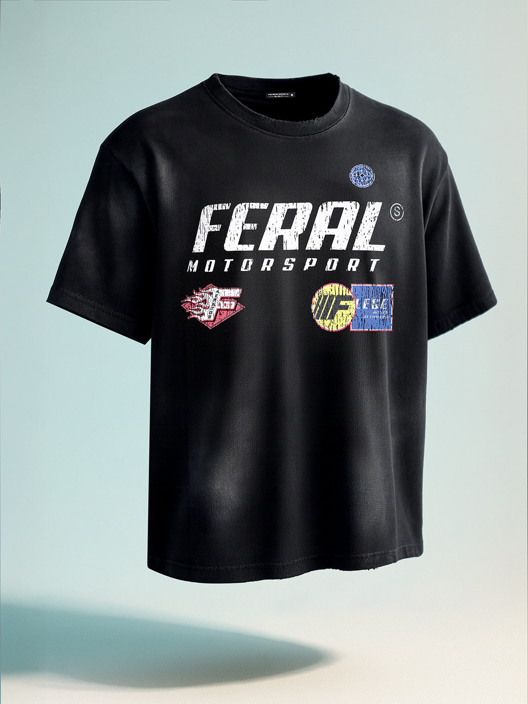 Men's Black Relaxed Fit Graphic Printed 240 GSM Street Wear T-Shirt