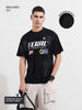 Men's Black Relaxed Fit Graphic Printed 240 GSM Street Wear T-Shirt