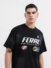 Men's Black Relaxed Fit Graphic Street Wear T-Shirt
