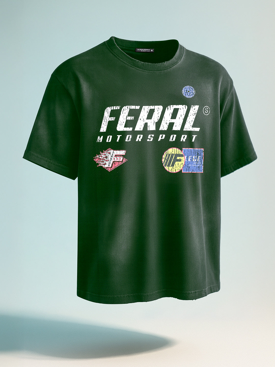 Men's Green Relaxed Fit Graphic Printed 240 GSM Street Wear T-Shirt