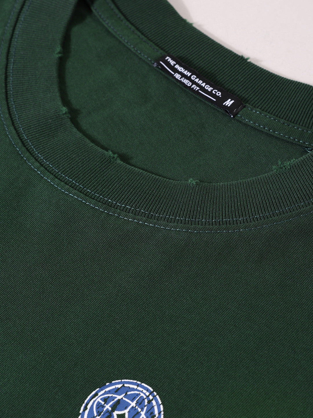 Men's Green Relaxed Fit Graphic Street Wear T-Shirt