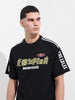 Men's Black Relaxed Fit Graphic Street Wear T-Shirt