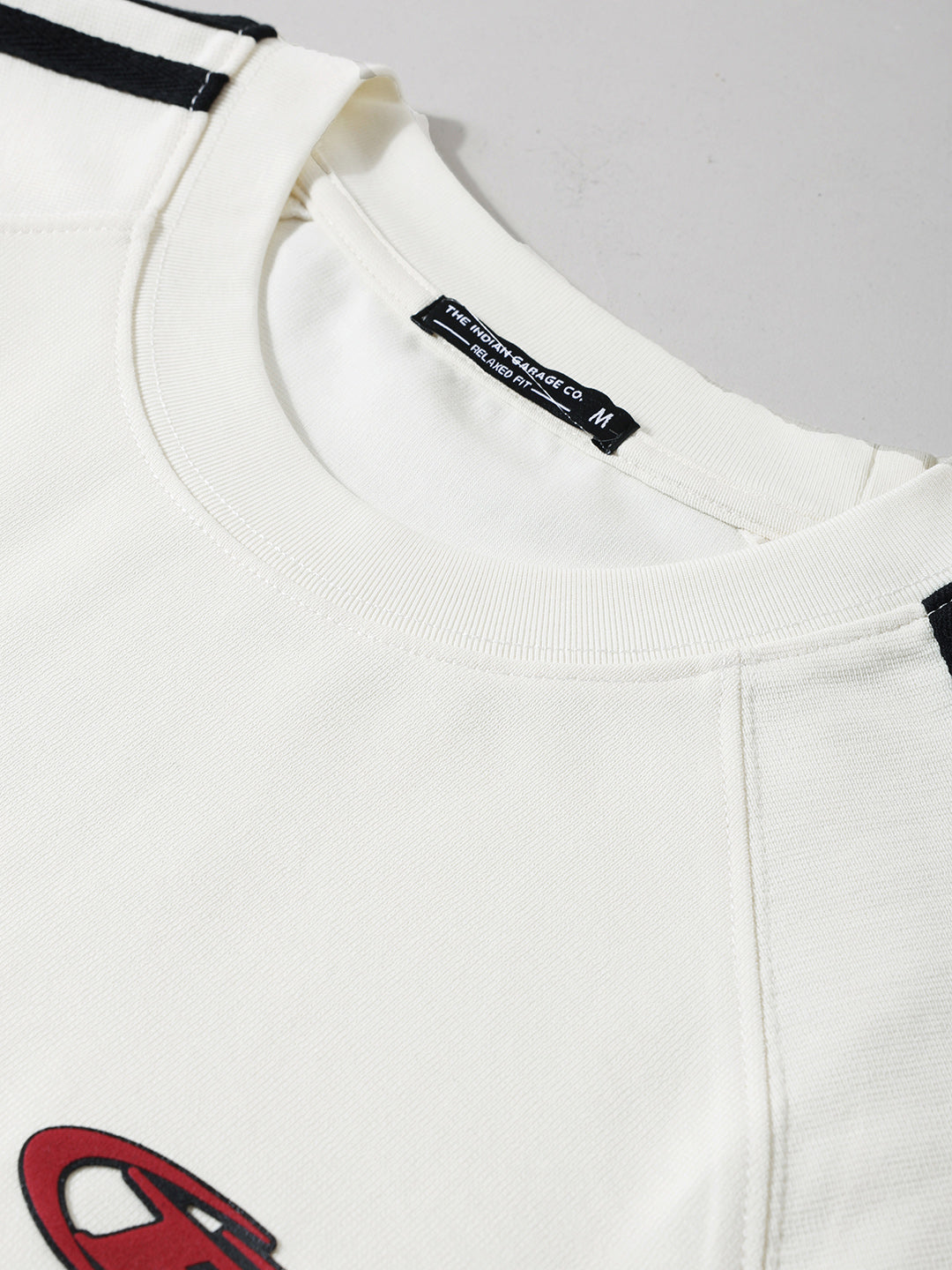 Men's Cream Relaxed Fit Graphic Street Wear T-Shirt