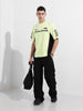 Men's Green Relaxed Fit Graphic Street Wear T-Shirt