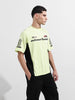 Men's Green Relaxed Fit Graphic Street Wear T-Shirt