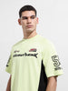 Men's Green Relaxed Fit Graphic Street Wear T-Shirt