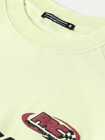 Men's Green Relaxed Fit Graphic Street Wear T-Shirt