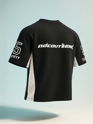 Men's Black Relaxed Fit Graphic Printed 240 GSM Street Wear T-Shirt