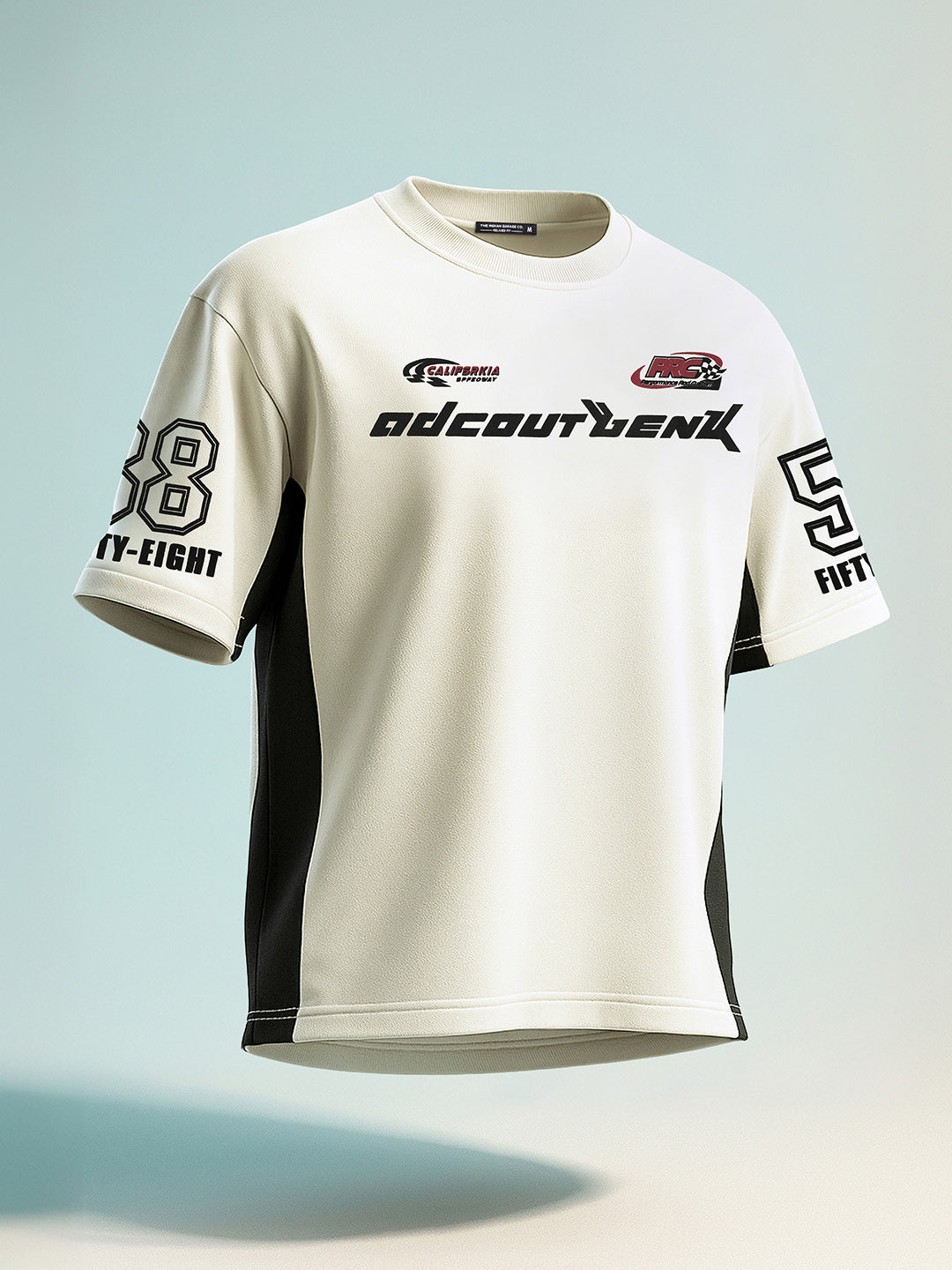 Men's Cream Relaxed Fit Graphic Printed 240 GSM Street Wear T-Shirt