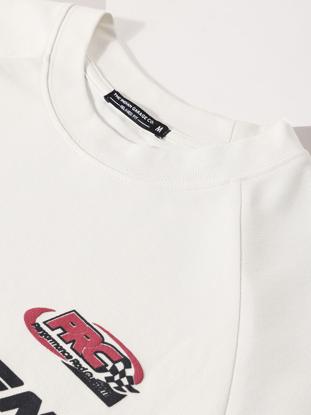 Men's Cream Relaxed Fit Graphic Street Wear T-Shirt