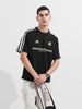 Men's Black Relaxed Fit Graphic Street Wear T-Shirt