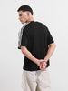 Men's Black Relaxed Fit Graphic Street Wear T-Shirt
