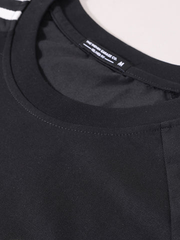 Men's Black Relaxed Fit Graphic Street Wear T-Shirt