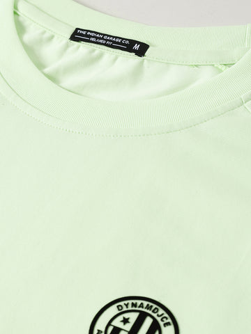 Men's Green Relaxed Fit Graphic Street Wear T-Shirt