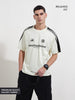 Men's Cream Relaxed Fit Graphic Street Wear T-Shirt