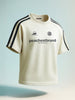 Men's Cream Relaxed Fit Graphic Printed 240 GSM Street Wear T-Shirt