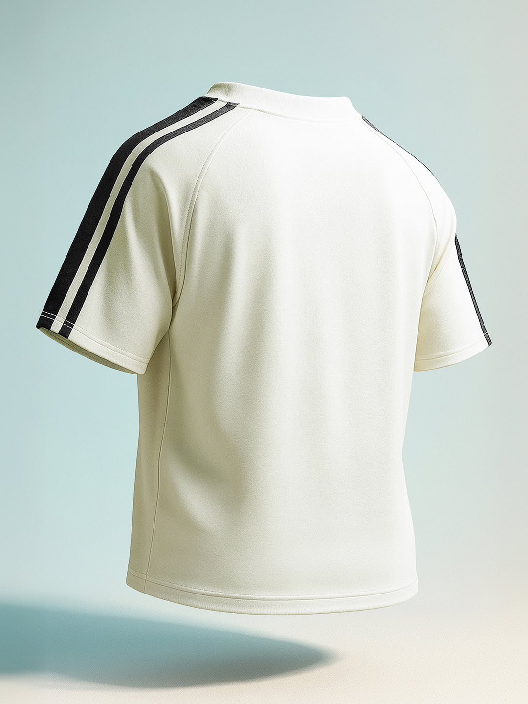 Men's Cream Relaxed Fit Graphic Printed 240 GSM Street Wear T-Shirt