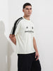Men's Cream Relaxed Fit Graphic Street Wear T-Shirt