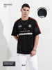 Men's Black Relaxed Fit Graphic Printed 240 GSM Street Wear T-Shirt