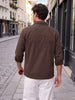 Men's Brown Regular Fit Embroidered Casual Shirt