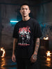 Men's Black Relaxed Fit Graphic Printed 240 GSM Street Wear T-Shirt