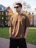Men's Brown Relaxed Fit Graphic Printed 240 GSM Street Wear T-Shirt