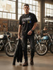 Men's Black Relaxed Fit Graphic Printed 240 GSM Street Wear T-Shirt