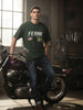 Men's Green Relaxed Fit Graphic Printed 240 GSM Street Wear T-Shirt