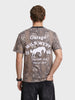 Men's Beige Relaxed Fit Embroidered Casual T-Shirt