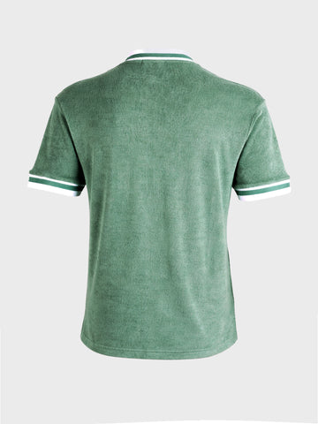 Men's Green Boxy Fit Solid Casual T-Shirt