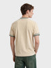 Men's Cream Boxy Fit Embroidered Casual T-Shirt