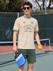 Men's Cream Boxy Fit Embroidered Casual T-Shirt
