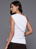 Freehand by The Indian Garage Co Women Fitted Textured One Shoulder Top