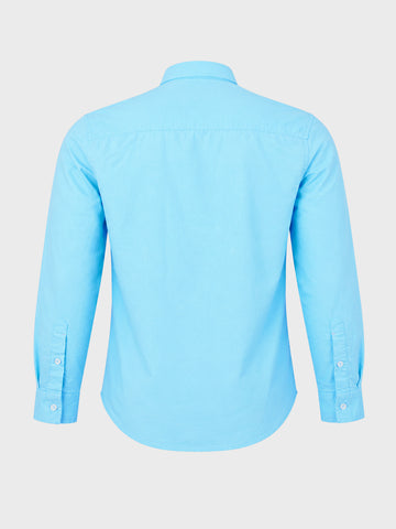Men's Blue Slim Fit Solid Casual Shirt