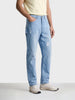 Men's Blue Relaxed Fit Solid Utility Jeans